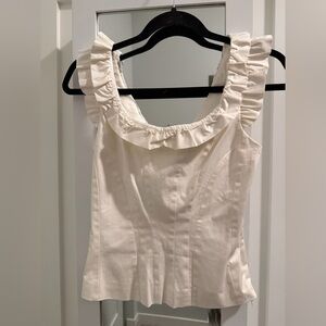 ANTONIO MELANI Cream Ruffle Top